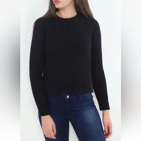 ZARA Knit Black Handmade Beaded Sweater Size Small - Picture 1 of 9